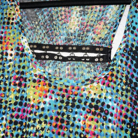 CAbi Blue‎ Dotted Trapeze Hooked Racerback Tank Top Size Small - Picture 4 of 7